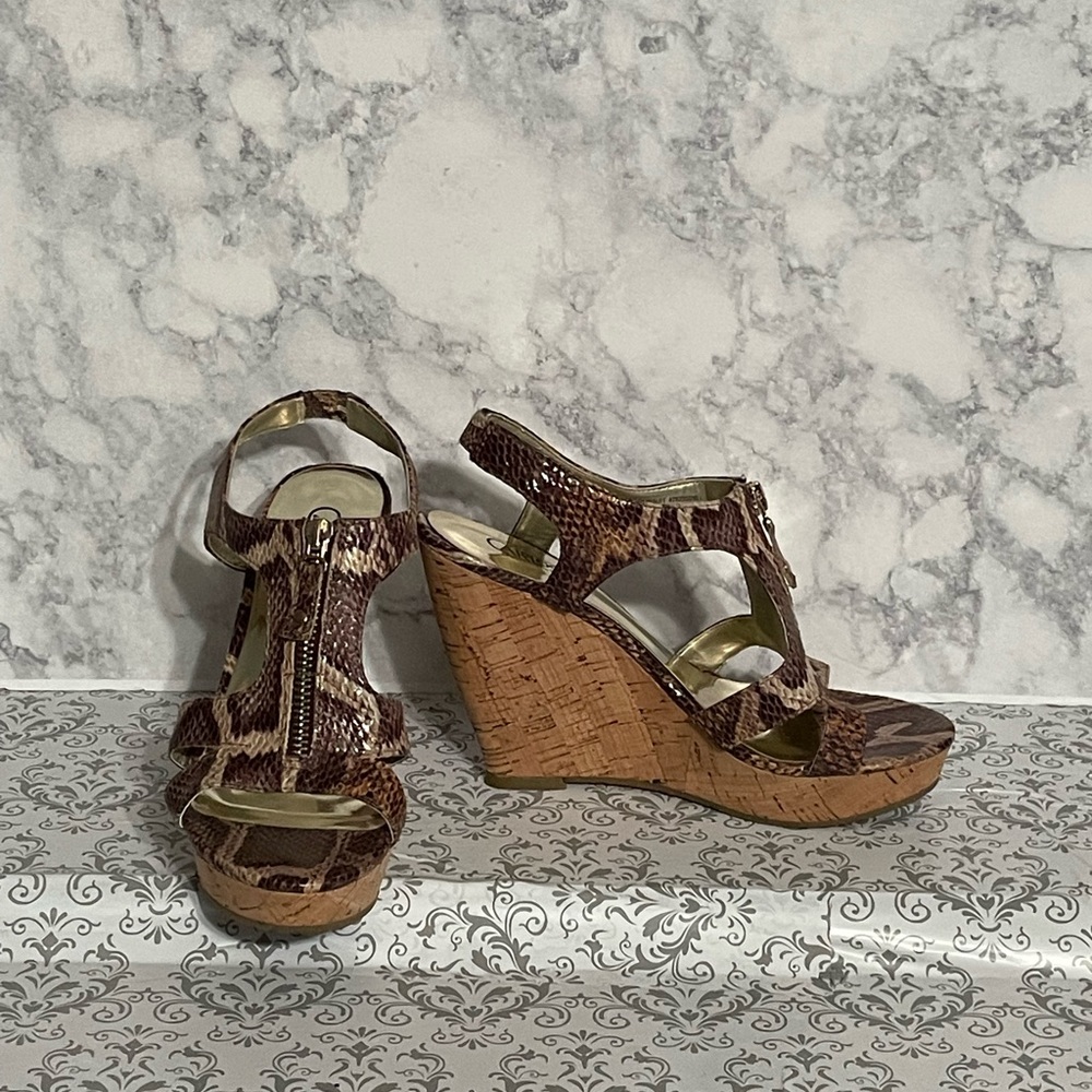 Carlos Santana, high wedge sandals.